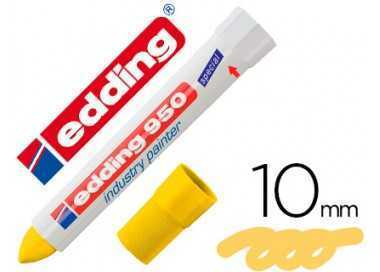 Marcador edding permanente 950 pasta opaca amarilla punta redonda 10 mm para superficies oxidadas o