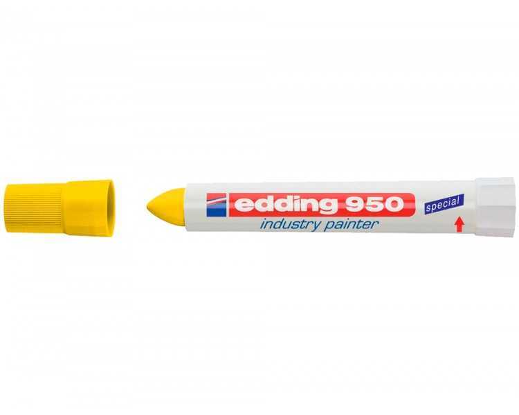 Marcador edding permanente 950 pasta opaca amarilla punta redonda 10 mm para superficies oxidadas o