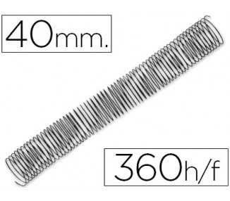 Espiral metalico q-connect 64 5:1 40mm 1,2mm caja de 25 unidades