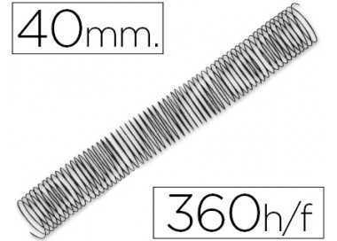 Espiral metalico q-connect 64 5:1 40mm 1,2mm caja de 25 unidades