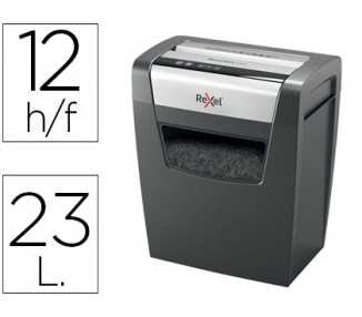 Destructora de documentos rexel momentum x312 capacidad de corte 12 hojas destruye grapas y clips papelera 23 l