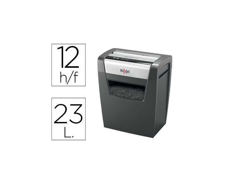 Destructora de documentos rexel momentum x312 capacidad de corte 12 hojas destruye grapas y clips papelera 23 l