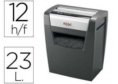 Destructora de documentos rexel momentum x312 capacidad de corte 12 hojas destruye grapas y clips papelera 23 l