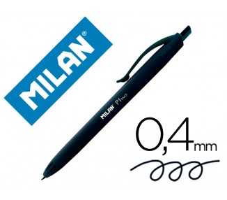 Boligrafo milan p1 retractil 1 mm touch negro