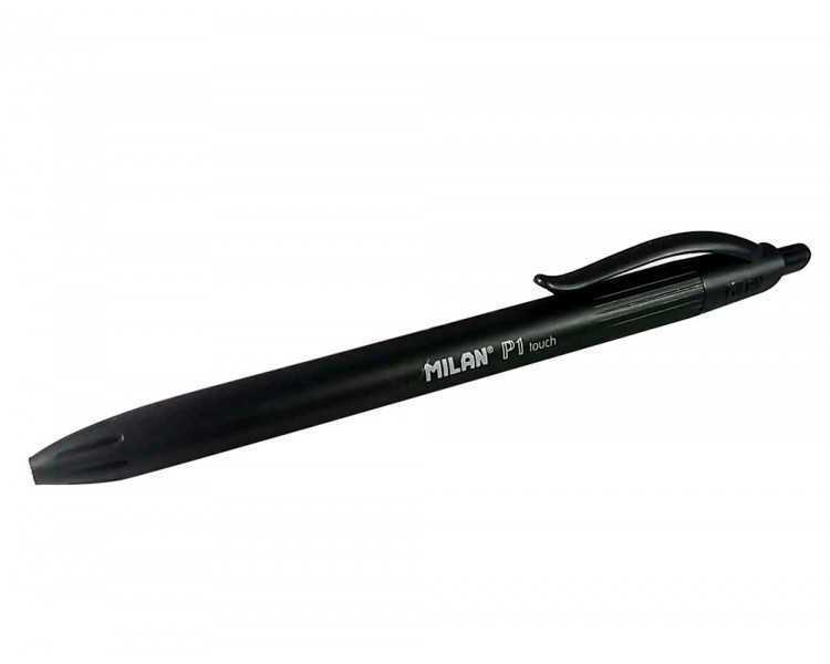 Boligrafo milan p1 retractil 1 mm touch negro