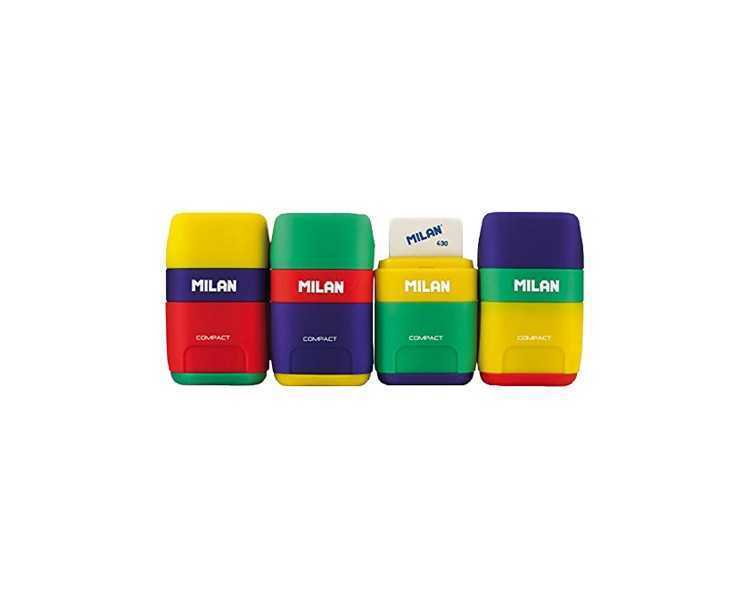 Sacapuntas milan plastico 2 usos con goma compact mix
