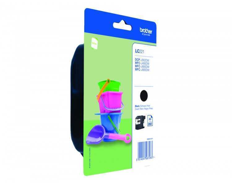 Ink-jet brother lc221bk dcp-j562dw / mfc-j480dw / 680dw / 880dw negro 260 paginas