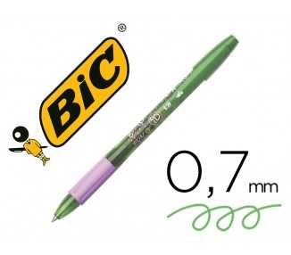 Boligrafo bic gelocity illusion borrable verde punta de 0,7 mm