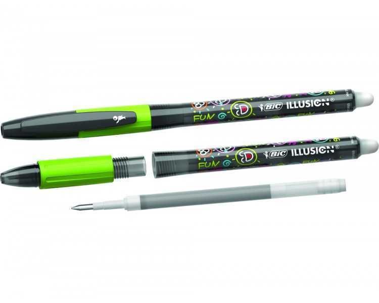 Boligrafo bic gelocity illusion borrable negro punta de 0,7 mm