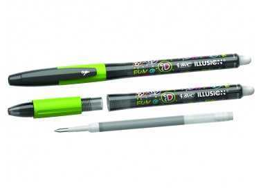 Boligrafo bic gelocity illusion borrable negro punta de 0,7 mm