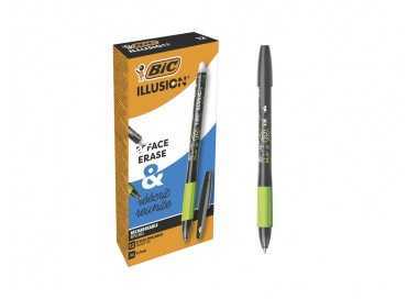 Boligrafo bic gelocity illusion borrable negro punta de 0,7 mm