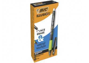 Boligrafo bic gelocity illusion borrable negro punta de 0,7 mm