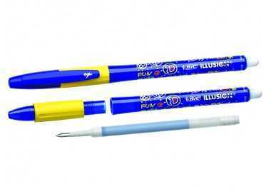 Boligrafo bic gelocity illusion borrable azul punta de 0,7 mm