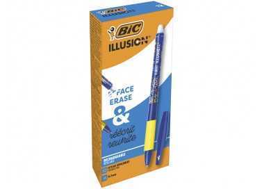 Boligrafo bic gelocity illusion borrable azul punta de 0,7 mm