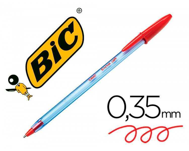 Boligrafo bic cristal soft rojo punta de 1,2 mm