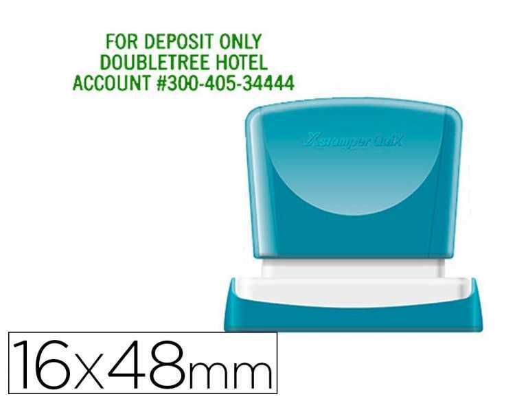 Sello x'stamper quix personalizable color verde medidas 16x48 mm q-11