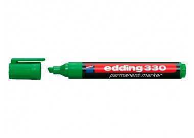Rotulador edding marcador permanente 330 verde punta biselada 1-5 mm recargable