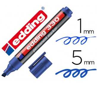Rotulador edding marcador permanente 330 azul punta biselada 1-5 mm recargable