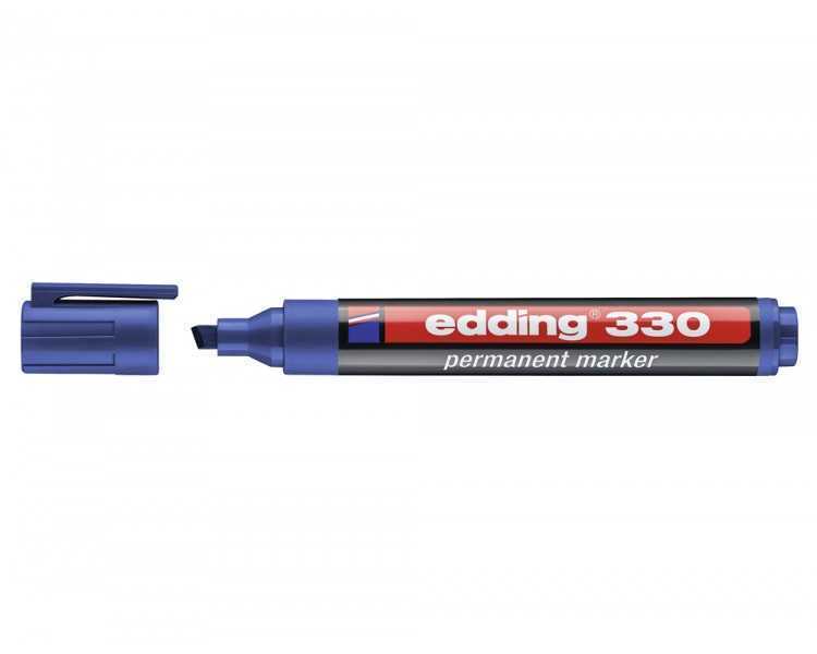 Rotulador edding marcador permanente 330 azul punta biselada 1-5 mm recargable
