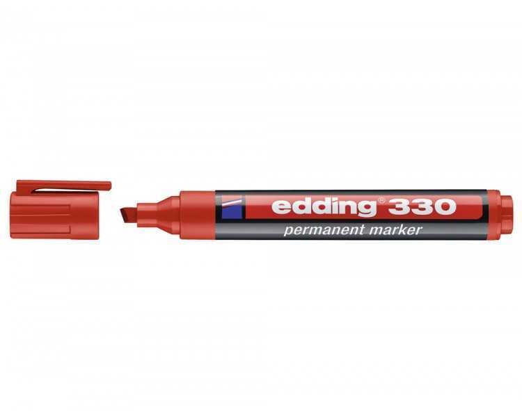 Rotulador edding marcador permanente 330 rojo punta biselada 1-5 mm recargable
