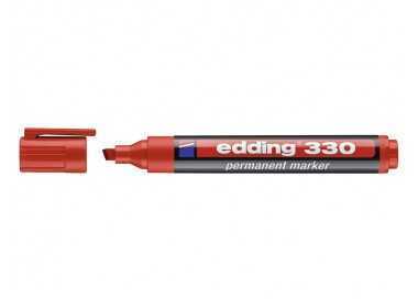 Rotulador edding marcador permanente 330 rojo punta biselada 1-5 mm recargable