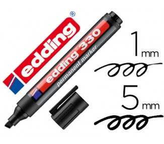 Rotulador edding marcador permanente 330 negro punta biselada 1-5 mm recargable