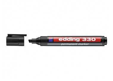 Rotulador edding marcador permanente 330 negro punta biselada 1-5 mm recargable