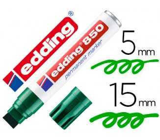 Rotulador edding marcador permanente 850 verde punta biselada 5-15 mm recargable