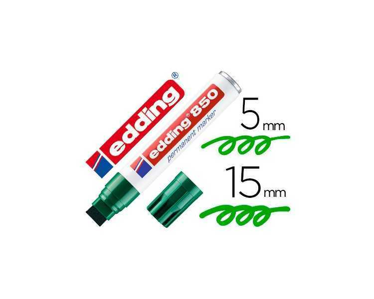 Rotulador edding marcador permanente 850 verde punta biselada 5-15 mm recargable