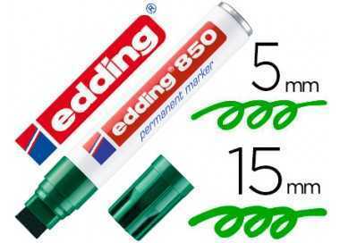 Rotulador edding marcador permanente 850 verde punta biselada 5-15 mm recargable