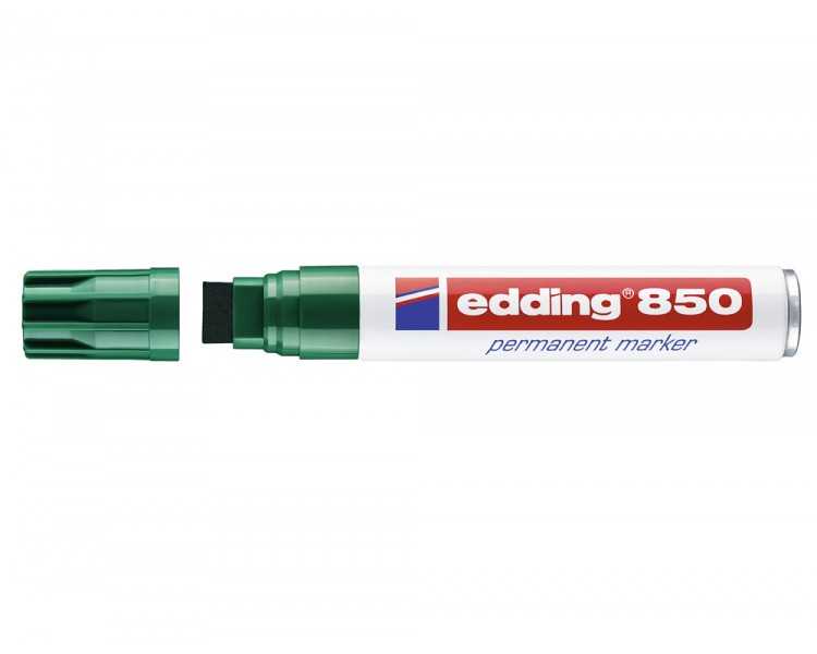 Rotulador edding marcador permanente 850 verde punta biselada 5-15 mm recargable