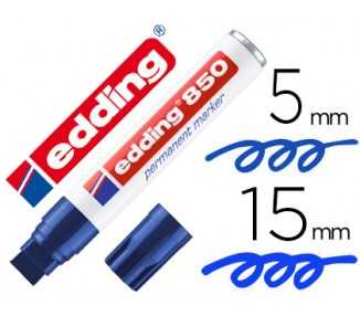 Rotulador edding marcador permanente 850 azul punta biselada 5-15 mm recargable