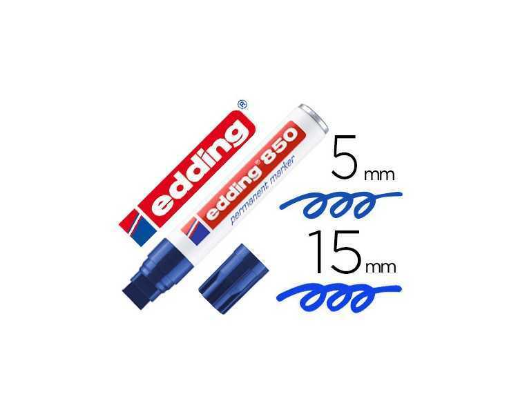 Rotulador edding marcador permanente 850 azul punta biselada 5-15 mm recargable