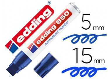 Rotulador edding marcador permanente 850 azul punta biselada 5-15 mm recargable