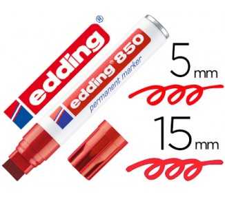 Rotulador edding marcador permanente 850 rojo punta biselada 5-15 mm recargable