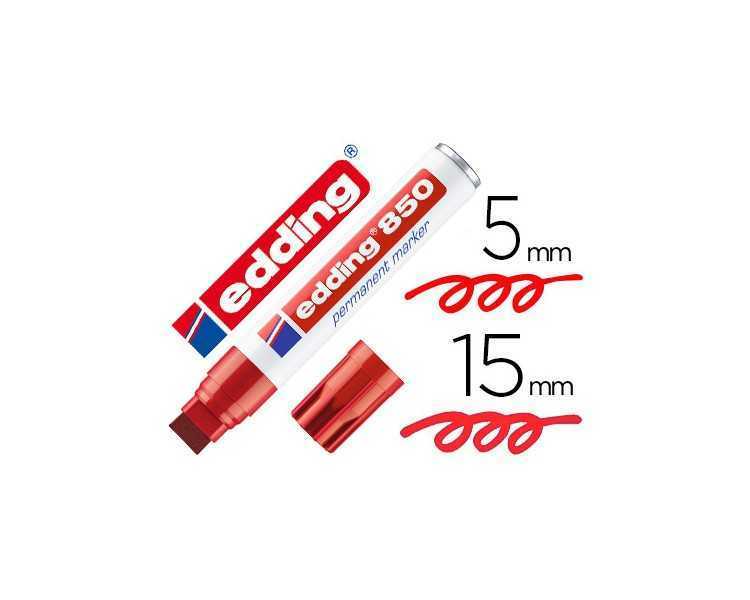 Rotulador edding marcador permanente 850 rojo punta biselada 5-15 mm recargable