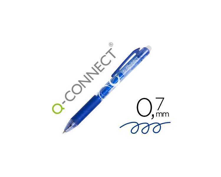 Boligrafo q-connect retractil borrable 0,7 mm color azul