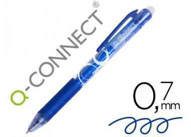 Boligrafo q-connect retractil borrable 0,7 mm color azul