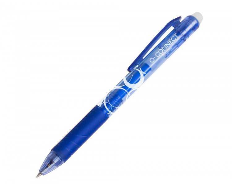 Boligrafo q-connect retractil borrable 0,7 mm color azul
