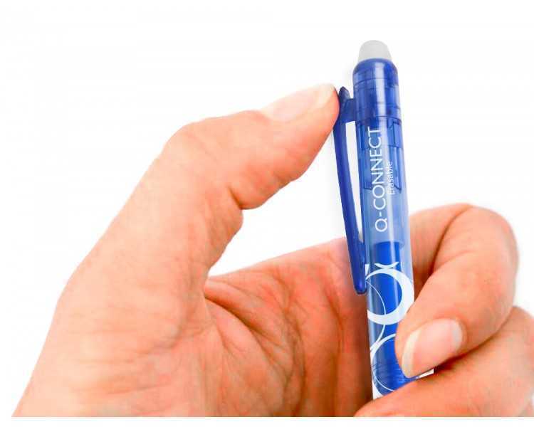 Boligrafo q-connect retractil borrable 0,7 mm color azul