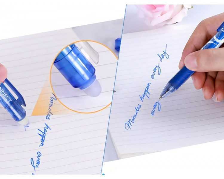 Boligrafo q-connect retractil borrable 0,7 mm color azul