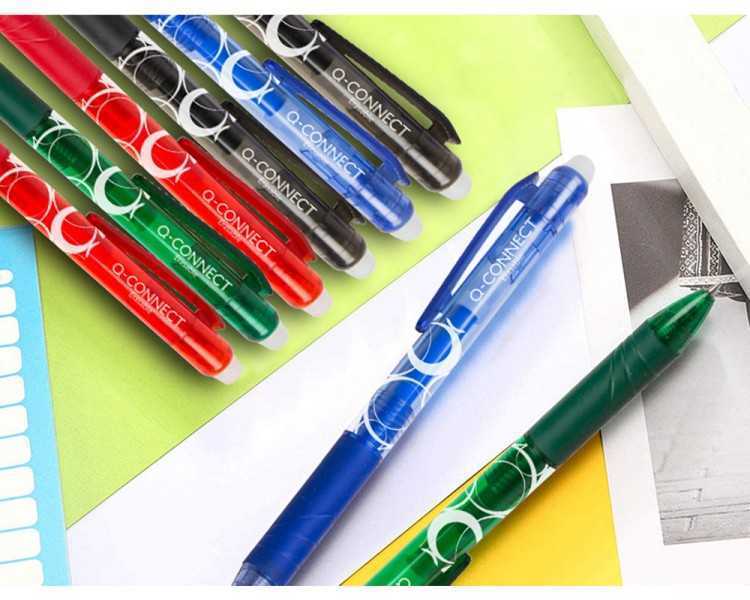 Boligrafo q-connect retractil borrable 0,7 mm color azul