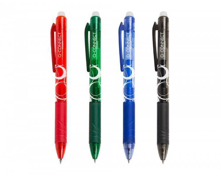 Boligrafo q-connect retractil borrable 0,7 mm color azul