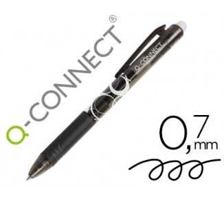 Boligrafo q-connect retractil borrable 0,7 mm color negro