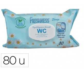 Papel higienico humedo freshness paquete con tapa de 80 unidades