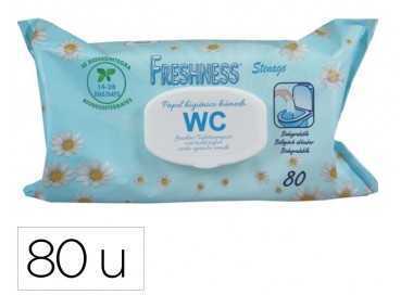 Papel higienico humedo freshness paquete con tapa de 80 unidades