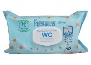 Papel higienico humedo freshness paquete con tapa de 80 unidades