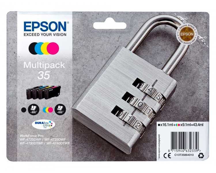 Ink-jet epson 35 t3586 pro wf-4720dwf / 4725dwf / 4730dtwf / 4740dtwf multipack negro amarillo cian magenta