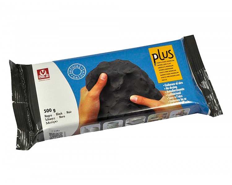 Arcilla sio-2 plus negra endurece al aire paquete de 500 gr