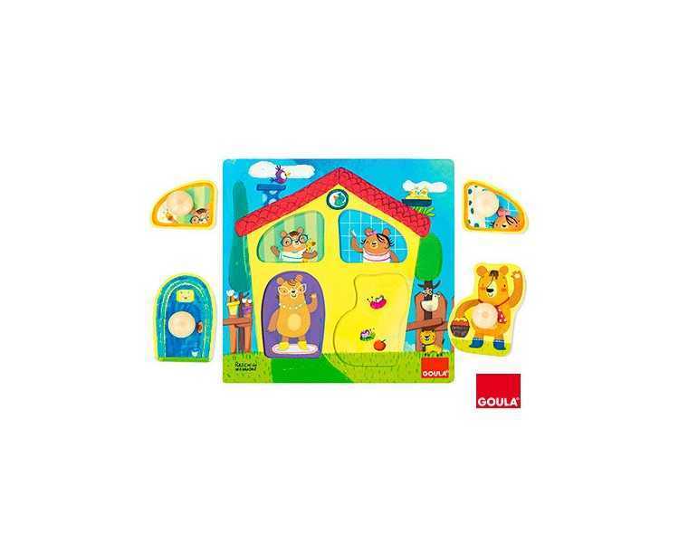 Juego goula didactico puzle casa familia osos